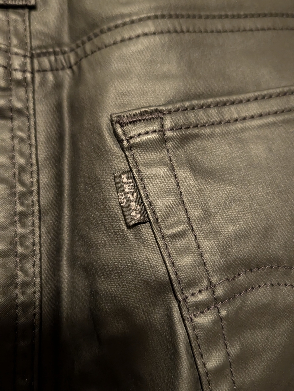 Levi's 724 Premium High Rise Straight Faux Leather Pants in Black 29x32 NWOT - Picture 14 of 16